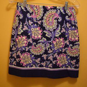Talbots above the knee pencil skirt sz 2P.  Paisley pattern